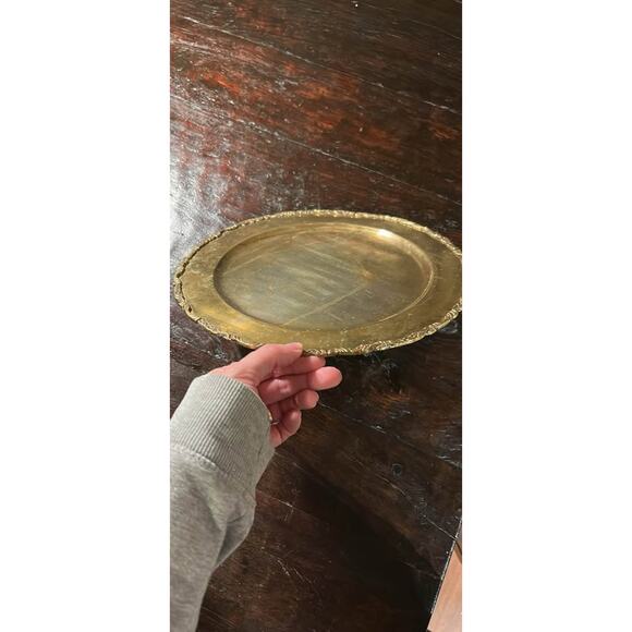 Vintage Decorative Trimmed Brass Plate 11” - Picture 2 of 5